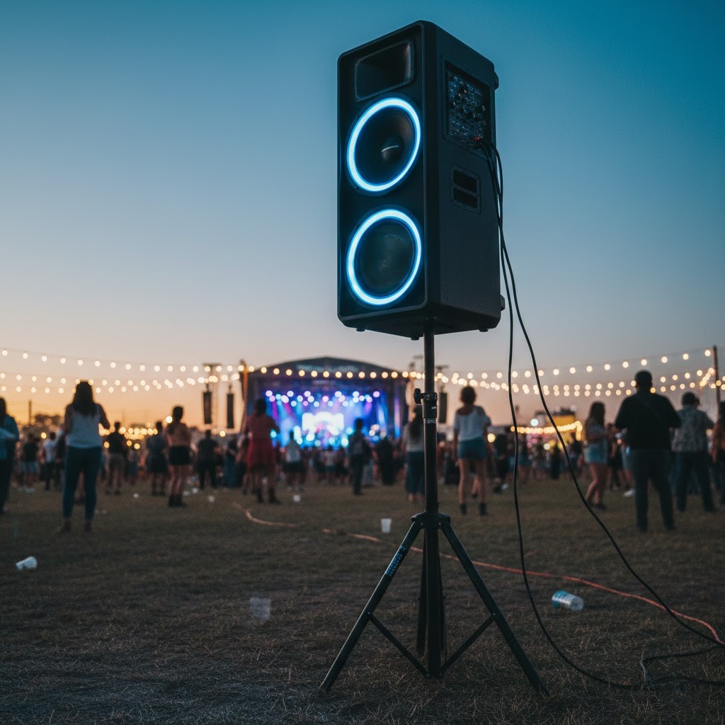 Nagłośnienie na plenerowym evencie sportowym